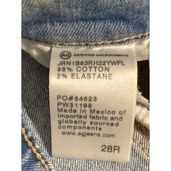 AG Adriano Goldschmied Farrah Boot High Rise Light Wash Fray Hem Jeans 28R Flare - Picture 5 of 12